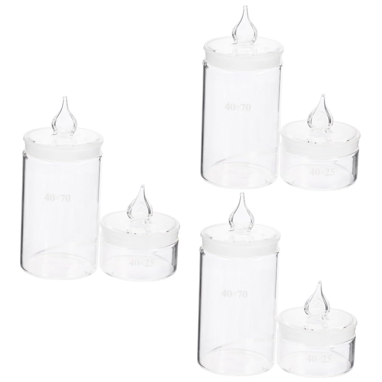 Amosfun 3 Ensembles Bouteilles De Pesée Verre Flacons Pour Échantillons De Laboratoire Pratiques 2 Pièces * 3