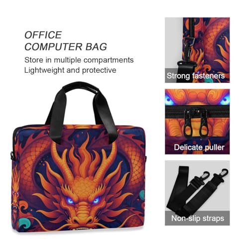 Maletín portátil para laptop con diseño dragón 15.6 pulg miniatura 6