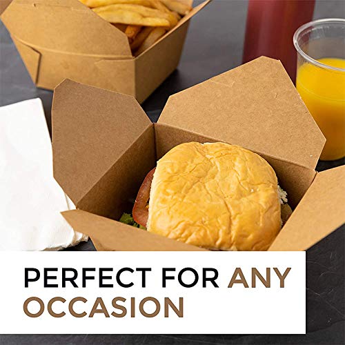 Scatola di Pasta Box Alimenti da Portare con Coperchio Pieghevole 500ml A prova di perdite I Box di Carta Rettangolare I Cartone Kraft Marrone Box Compostabile I Scatole Usa e Getta 200