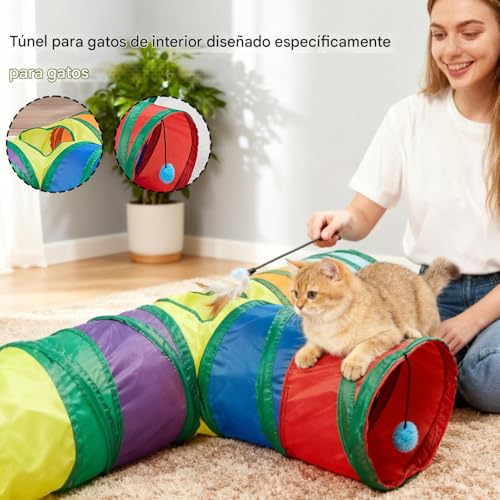 Spielset für Katzen mit 3-Wege-Guckloch groß für Katzen in T-Form | für Training, Trainingsspiel, Indoor-Training, Kätzchen, Hund-2