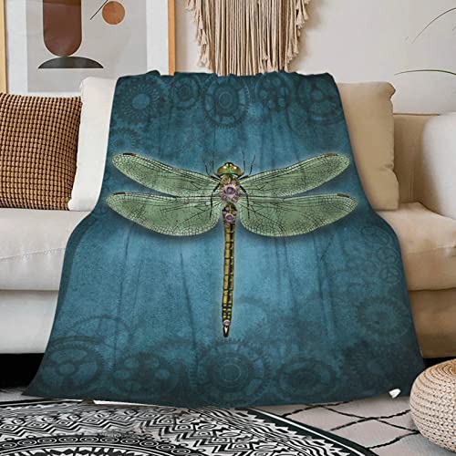 Image of Dragonfly Flannel Throw Blanket Super Soft Cozy Plush Blankets for Couch Bed Lightweight and Durable Suitable for All Seasons 30"x40"for Toddler/Pets