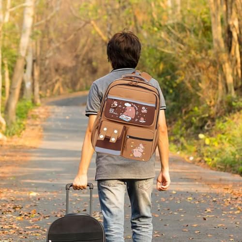 Sac à dos Capybara grande capacité avec compartiment règles et crayons