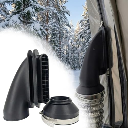 Diesel Heater Tent Adapter (3 to 4 Size) Tent Duct Nozzle and Air Intake Adapter for Diesel Heaters High Temperature Resistant for Camping Ice Fishing Rooftop Tents(with Hose Clamps and Adapters)