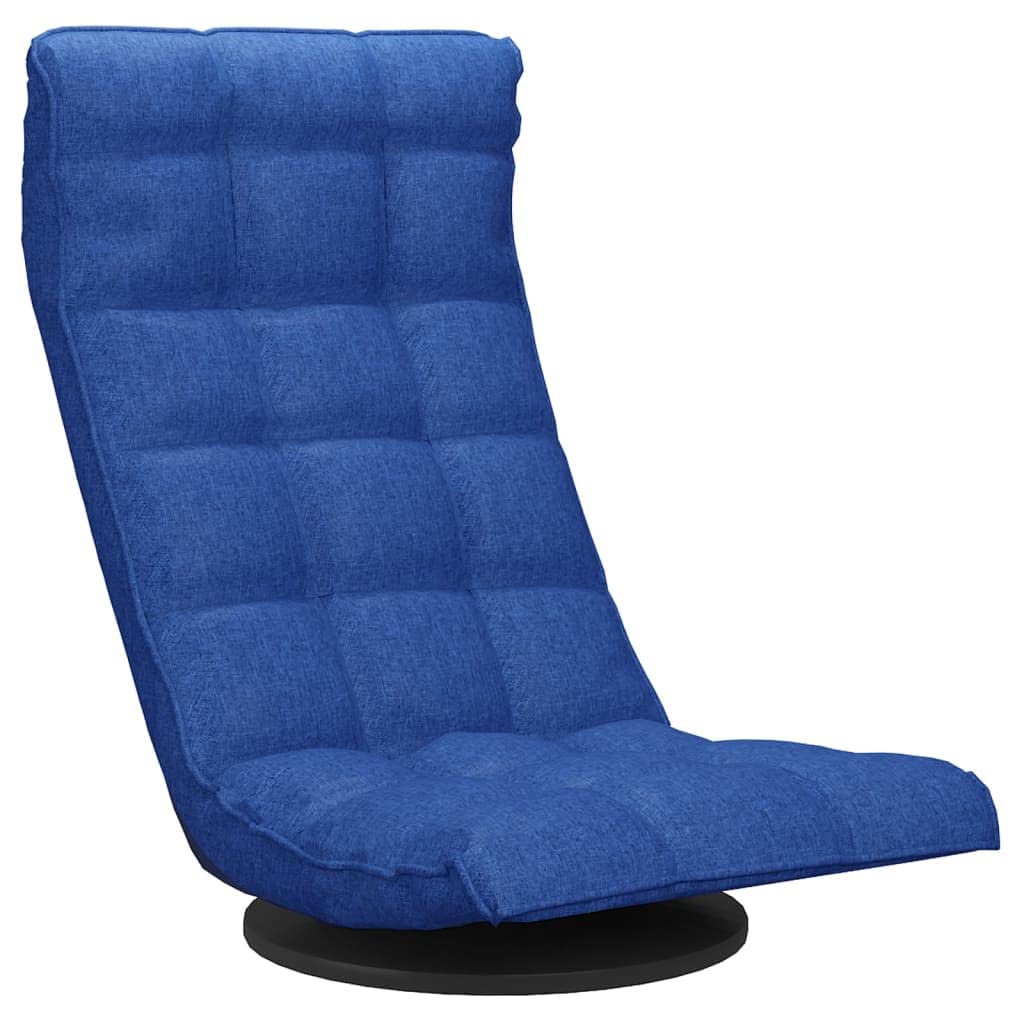 Fauteuil de sol pivotant pliable tissu bleu fauteuil reglable de sol