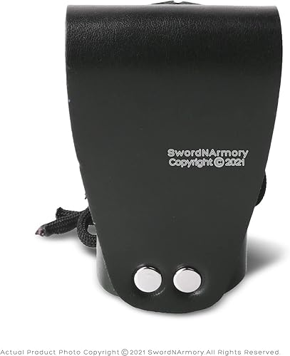 Miniatura 7 de Espada de piel sintética negra con gancho para cinturón para daga principal Gauche espada corta