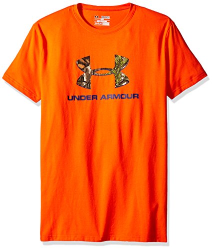 Under Armour Boys Camo Fill Big Logo Short-Sleeve T-Shirt , Volcano (838)/Realtree Ap-Xtra , Youth X-Large