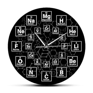 The Geeky Days Periodic Table of The Elements Chemical Symbols Silent Quartz Wall Clock Science Wall Art Decor Classroom Wall Watch Chemistry Teacher Gift