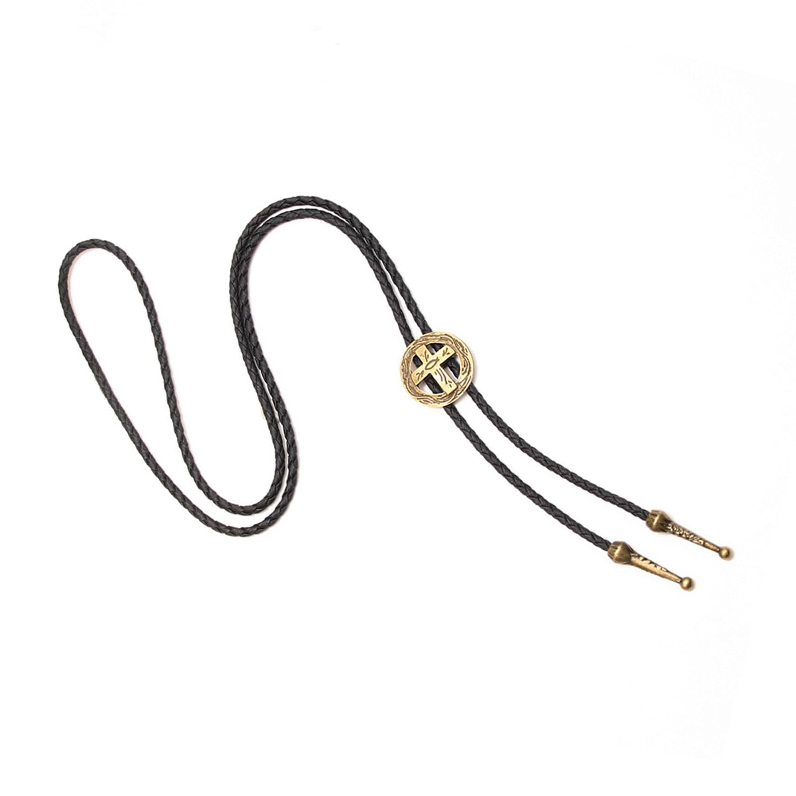 Yfenglhiry Men's Bronze Hollow Out Cross Buckle Bolo Tie For Wo Bridegroom Wedding Necklace Western Cowboy Necktie Bolo Tie For Shirt Bolo Tie For Bolo Tie Supplies Bolo Ties Western Bolo Tie For Western