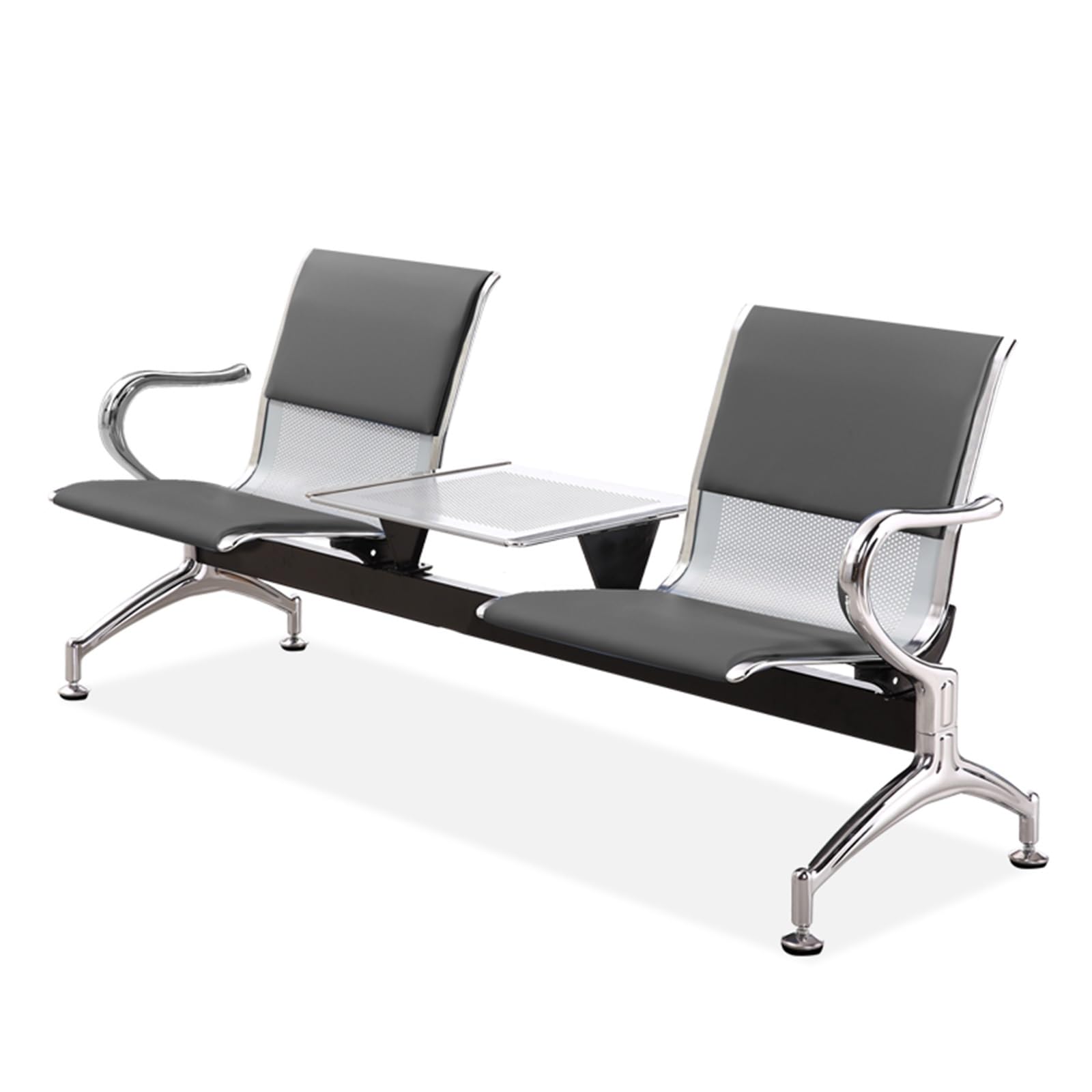 SaryEdge Airport Chair Bench with Coffee Table & Armrests - Comfortable Lobby Seating for Office, Bank, School, Barbershop & Reception Areas,