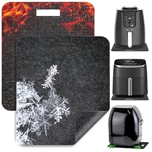 Heat Resistant Mat for Air Fryer with Sliding Function, 2 Pcs 12 * 14 in Heat Resistant Pad Sliding Caddy Countertop Protector Mat for Ninja Air Fryer