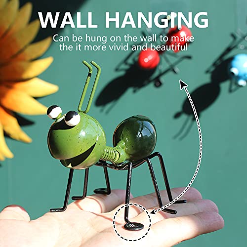 Yurruon Metal Craft Ant Yard Decor 4Pcs Ant Metal Sculpture Garden Ant Decoration Hanging Wall Garden Lawn Decoration Indoor And Outdoor Colorful And Loving Insects Sculptures #TOP4