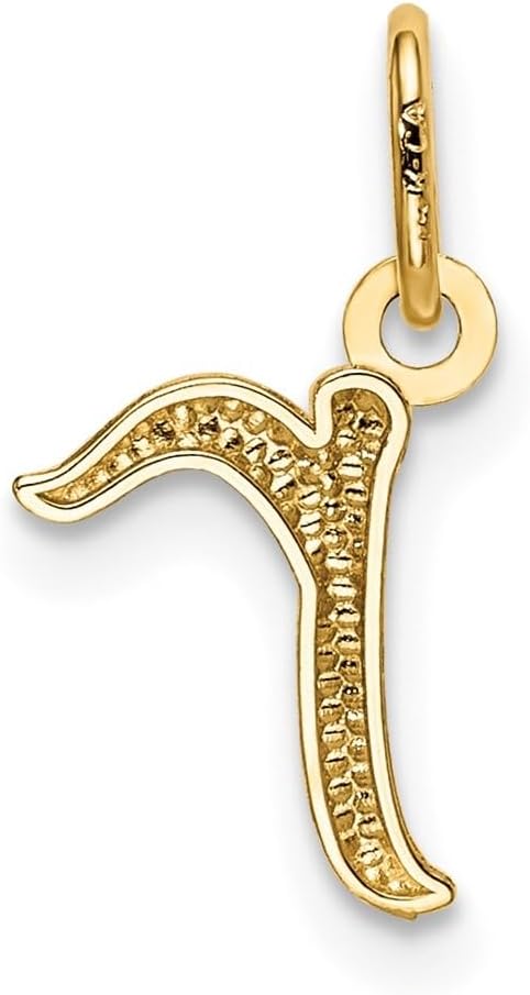 14K Yellow Gold Yellow Gold Letter Alphabet Initial Charm Pendant