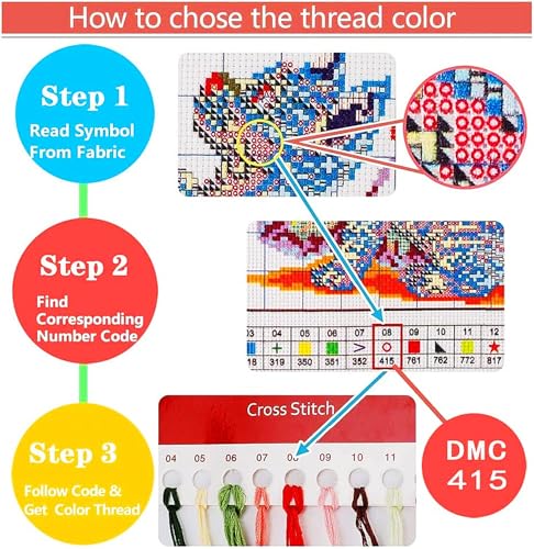 Image of Lovxvouy Pillow Cross Stitch Kits for Adults Beginners-Preprinted Needlepoint Kit Stamped Crossstitching Kits 11CT Cross-Stitch Kit Stitches Kit Embroidery Kits-Underwater World 18x18 inchs
