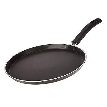 Pigeon by Stovekraft Aluminium Non-Stick Forged Flat Tawa 280, Black, 26 cm