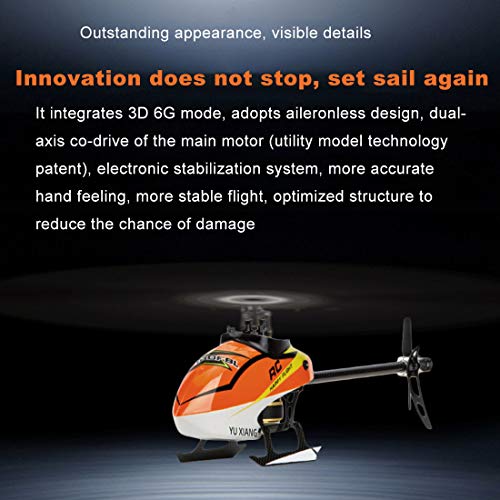WYMYY F180 6CH Remote Control Flybarless Stunt Helicopter, 2.4GHz Electric RC Simulation Helicopter Ready to Fly Aircraft Model Toy for Kids Adults Beginners - Image 4