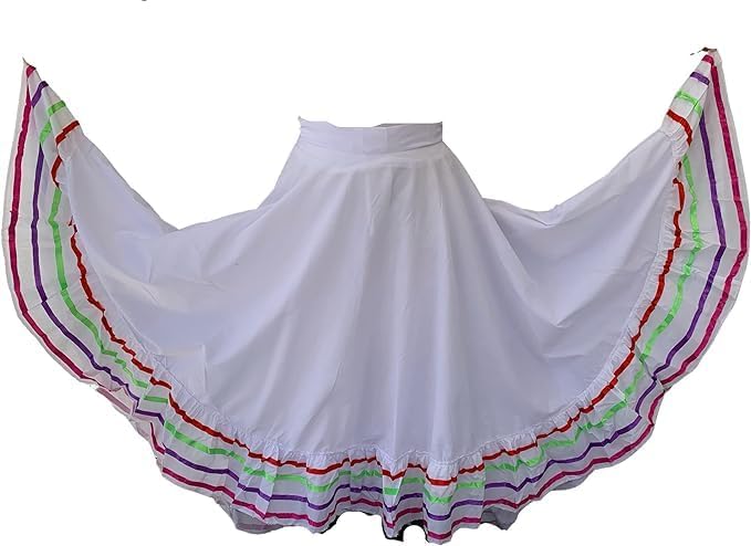 Kids and Adults Professional Dance Skirt for Folkloric Mexican Dance, Bomba, Plena or Flamenco Dancing | Half Circle |