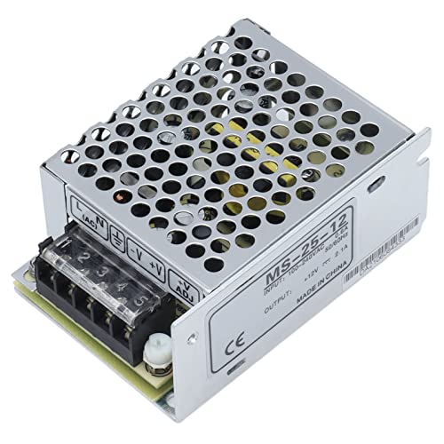 Fuente de alimentación conmutada MS 25 24 25W 100-240VAC Caja de aleación de Aluminio para automatización Industrial Pantalla LED Circuito Cerrado de televisión e Impresora 3D - (MS-25-12)