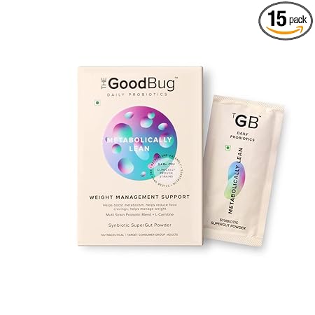 The Good Bug Metabolically Lean SuperGut Powder | Probiotics + L-Carnitine | Helps Manage Weight | Regulates Metabolism & Cravings | For Men & Women | 15 Days Pack