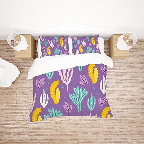 Housse de couette violette durable en polyester ultra doux avec sa taie - 3