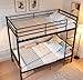 Bellemave Twin Over Twin Bunk Bed, Heavy Duty Metal Bunk Bed Frame with Ladder and Guardrailfor Kids, Adults, Can be Split into 2 beds, Black