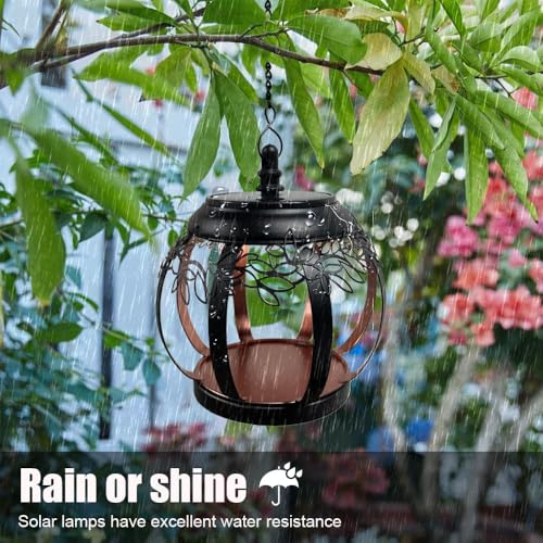 Farolillos solares exterior, 2 Piezas luces solares led jardin, farolas solar colgantes, lampara solar exterior, decoracion terraza , Jardín, camping outdoor - imagen 6