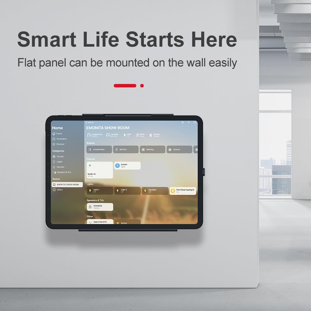 ClipDock Wall Mount with Charger for iPad Air/Pro and Tablets Height 6.8-7.2 Inch, Anti-Theft