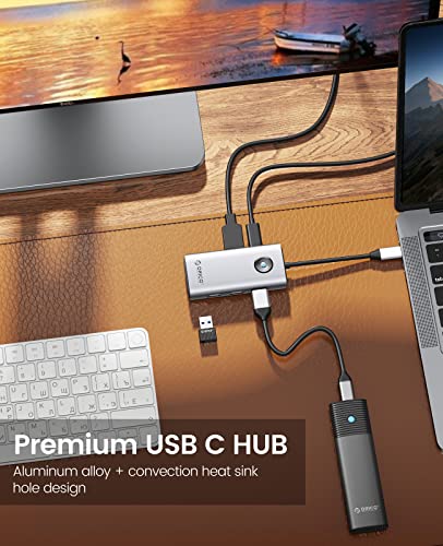 Docking Station, 6 in 1 USB 3.0 Hub con HDMI 4K+PD100W+3 USB-A 3.0+1 USB-C 3.0, adattatore multiPort USB C HUB per MacBook/Dell/HP/Surface/Lenovo - Hub USB - Immagine 5