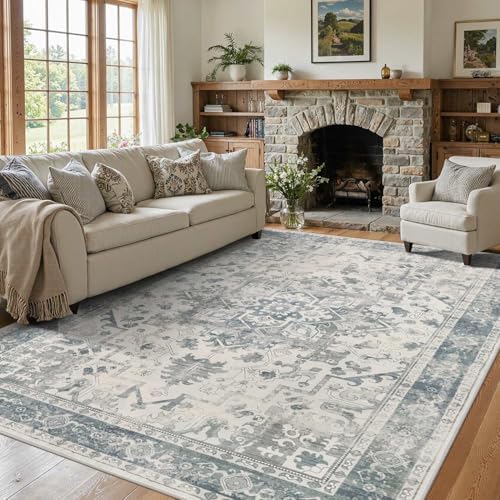 Area Rugs 5x7, Washable Rugs for Living Room, Vintage Boho Light ...