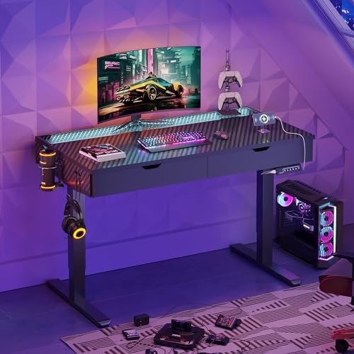 Amazon.com: EUREKA ERGONOMIC RGB Gaming Desk PC Case Built in, 55 ...