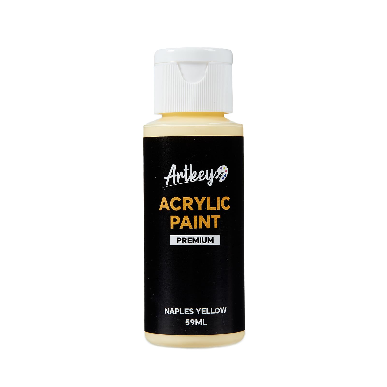 Artkey Naples Yellow Acrylic Paint - 2oz/59ml Acrylic Paints Professional Artists Painting Kit for Canvases Fabric Rock Leather Easter Egg Wood Ceramic Glass Art Craft Painting