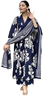 Women Printed A-Line Kurta Pant With Dupatta Price in India
