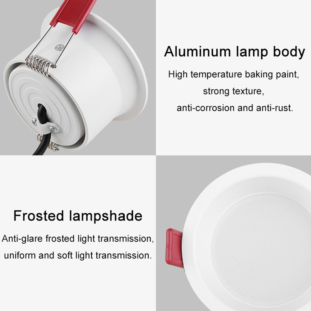 12 Unidades De Focos Led Empotrables Regulables De 3 Colores, Downlight Blanco Ultrafino De 3,3 Pulgadas, Foco De Techo Led De 6 W, Focos Empotrables Antideslumbrantes, L