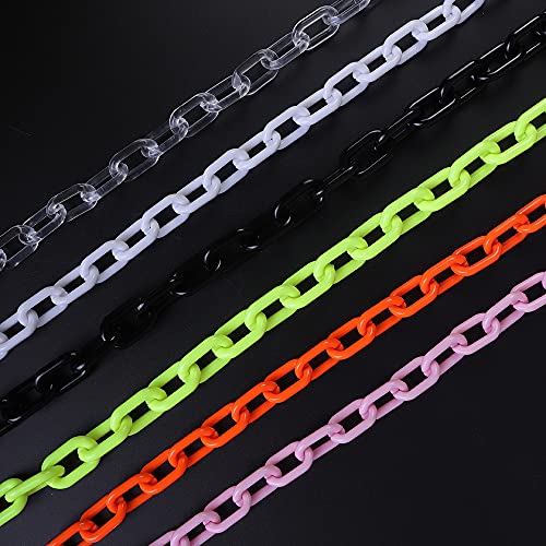 Wiwpar Long Acrylic Choker Necklace Paperclip Chain Necklace Minimalist Multicolor Chunky Chain Collar Necklace For Women And Girls (White) #TOP5