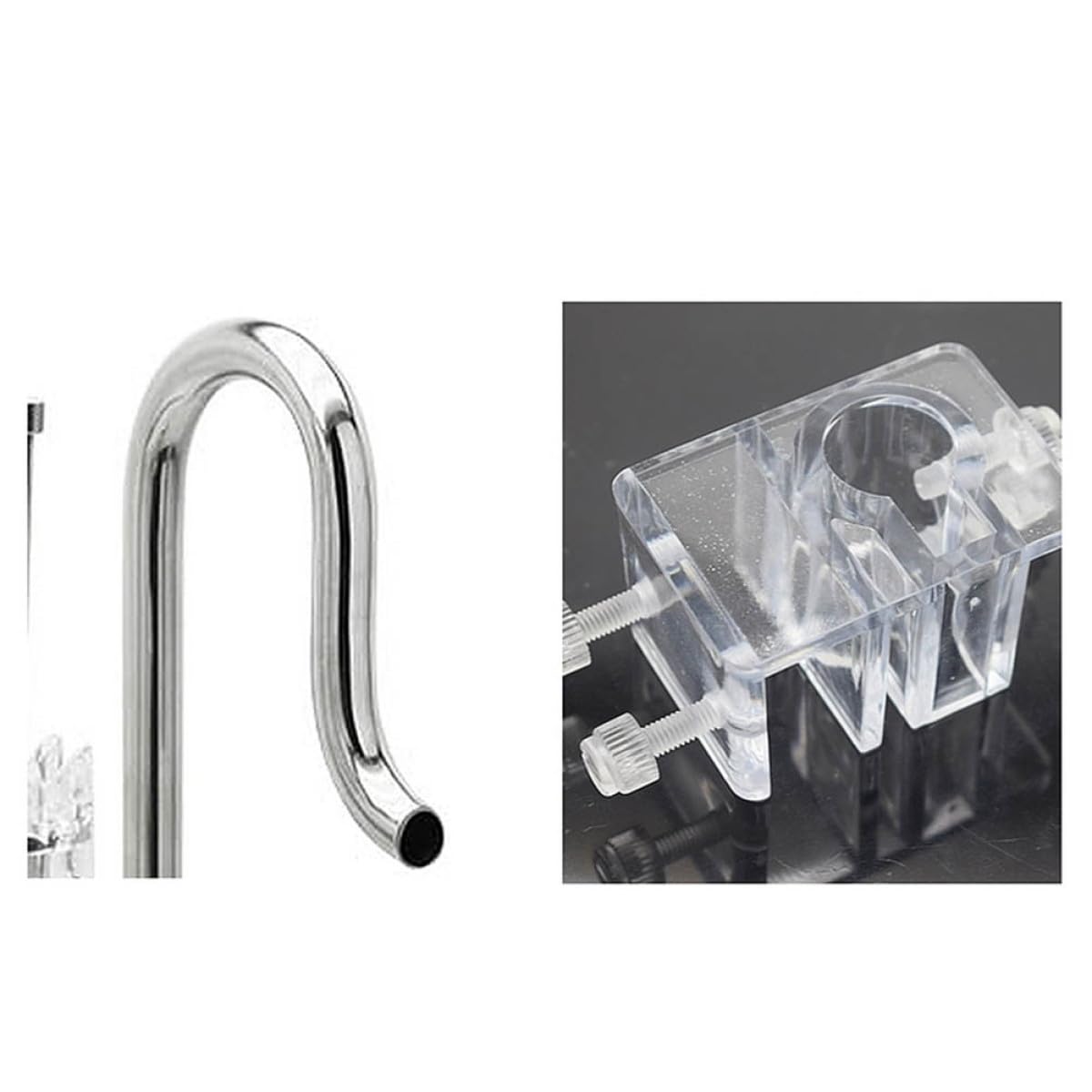 Tofficu Einstellbares Aquariumzubehör aus Edelstahl 304 mit Einlass und Auslass Wasserrohr für Aquarien zur Wasseroberflächenregulierung und Ölfilmentfernung