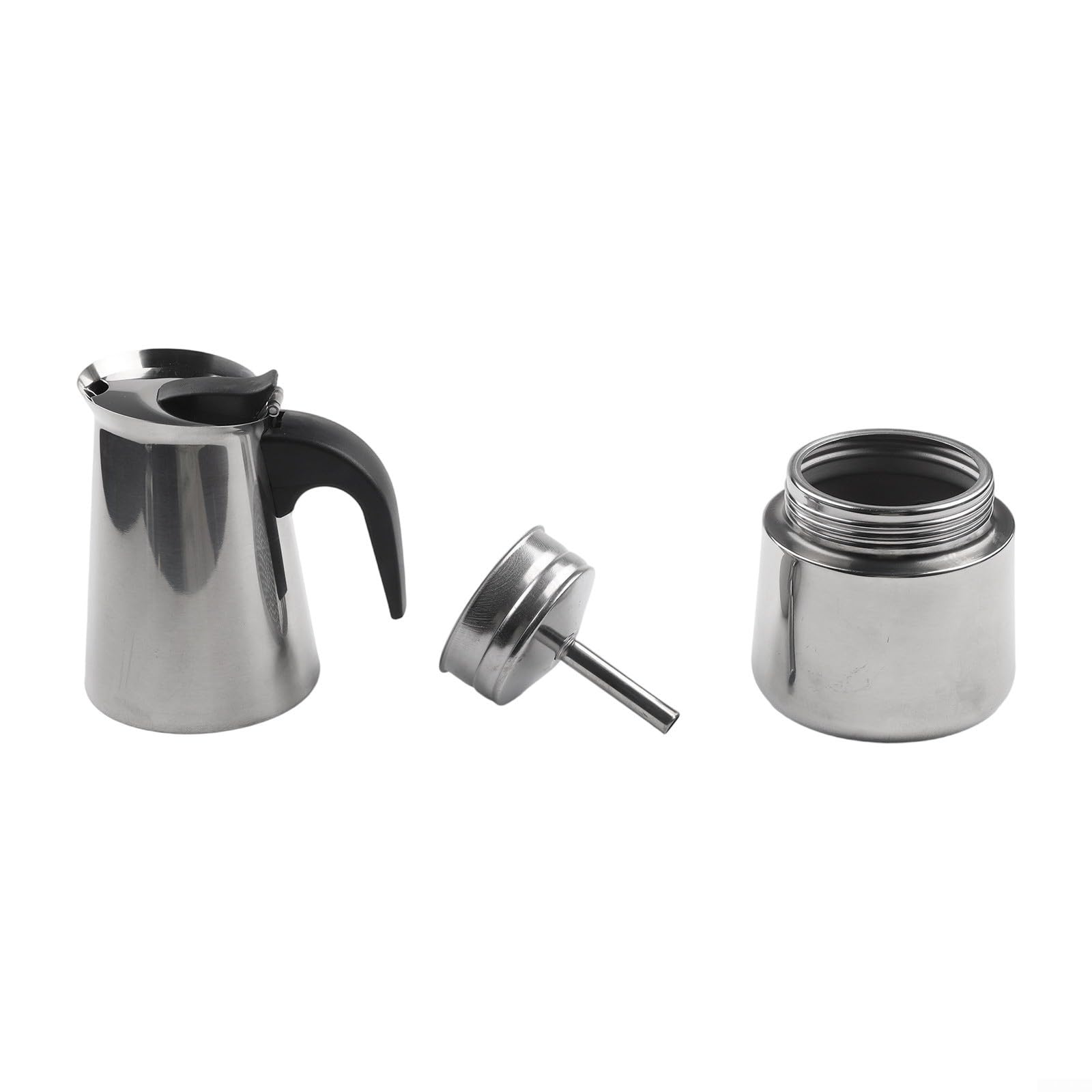 Caffettiera Moka In Acciaio Inox - 2/4/6/9 Tazze, Per Induzione, Con Valvola Di Sicurezza