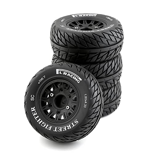 Pneus RC en caoutchouc 1/8 1/10 noirs par 4 pour TT02 et PTG-2 - 2