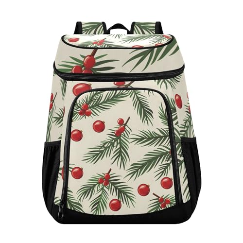 Christmas Tree Branches Balls Cooler Backpack Cooler Insulated Leak Proof Lunch Backpack 36 Cans Waterproof Soft for Men Women Picnic Hiking Camping Beach