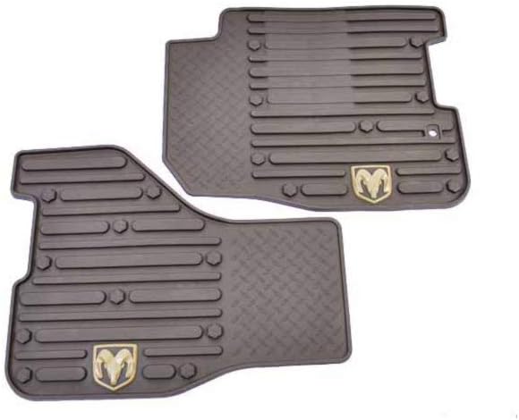 Mopar 82212388 Bark Brown All-Weather Mat (Front Seat Mats, Crew Cab and Mega Cab), 2 Pack