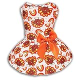 Thanksgiving Turkey Dog Dress, Cute Fall Holiday Pet Outfit for Small and Medium Dogs Autumn Harvest Costume for Puppy Girls and Boys