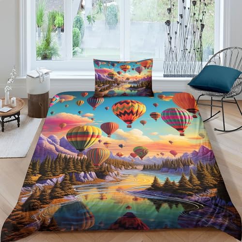 Housse de couette ballon à air chaud 3D en microfibre 135x200cm