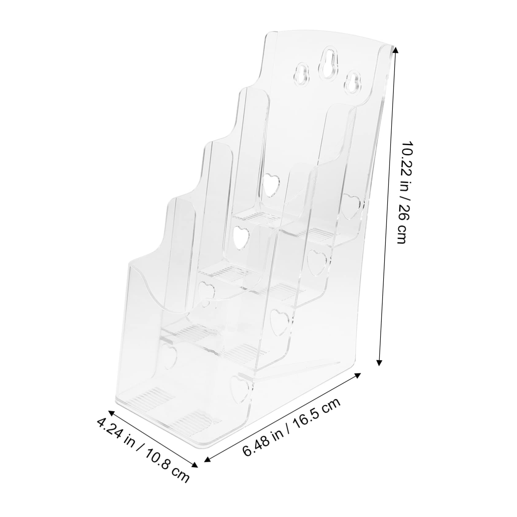 Rastrelliera Portadocumenti da Tavolo in Acrilico Trasparente Design Inclinato per Riporre Volantini e Blocchi Note, Organizzazione Pratica e Resistente per Ufficio