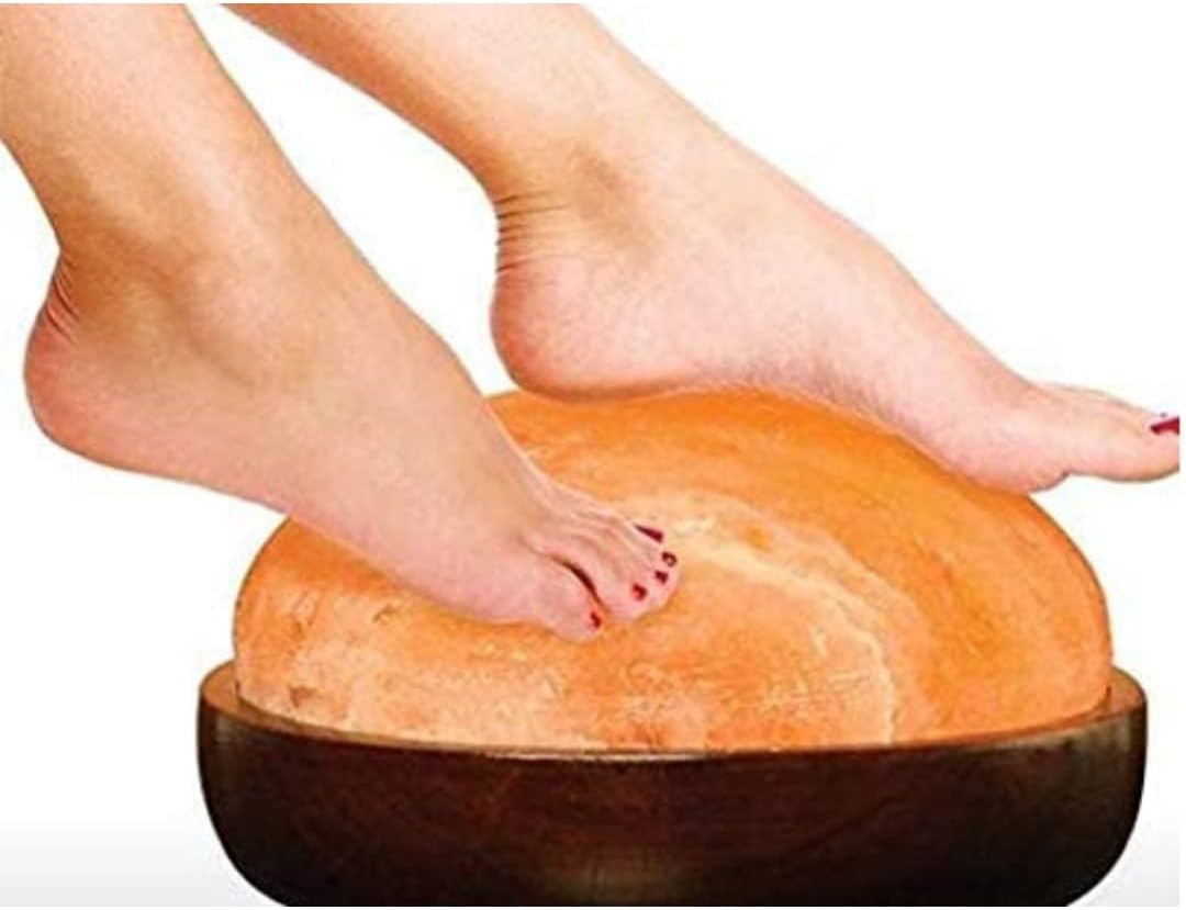 Natural Healing Himalayan Rock Salt Foot Detox Lamp | Himalayan Rock Salt Detox Lamp for Hand and Foot Relaxation with a Wooden Base (Rock Salt foot Detox Lamp)