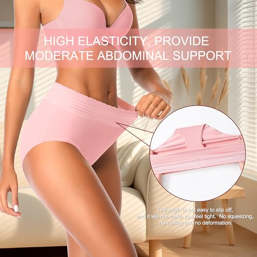 Image of High Waisted Postpartum Underwear Womens Cotton Underwear Soft Breathable Full Coverage Stretch Panties Multipack