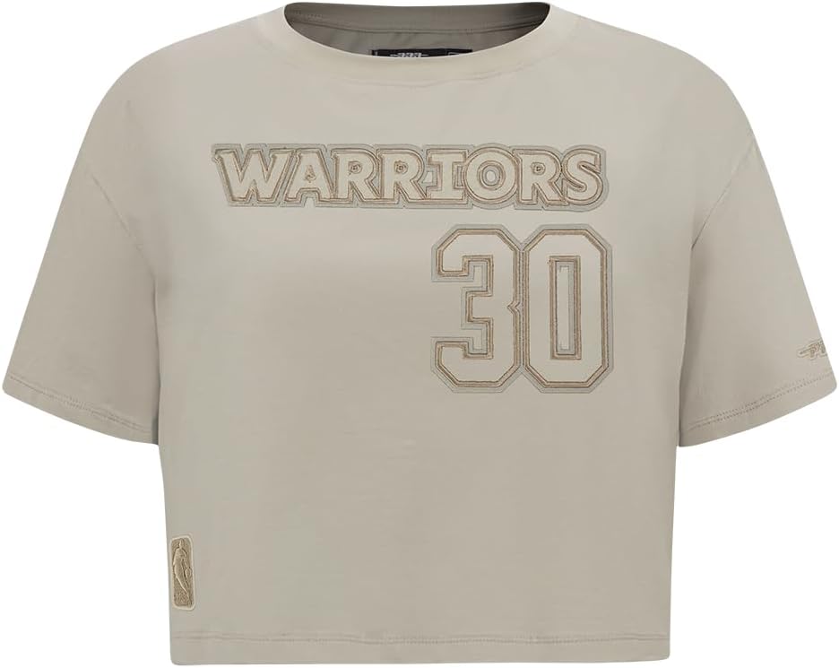 Pro Standard NBA Womens Womens NBA Golden State Warriors Neutrals Player Cotton Short Sleeve Boxy Tee