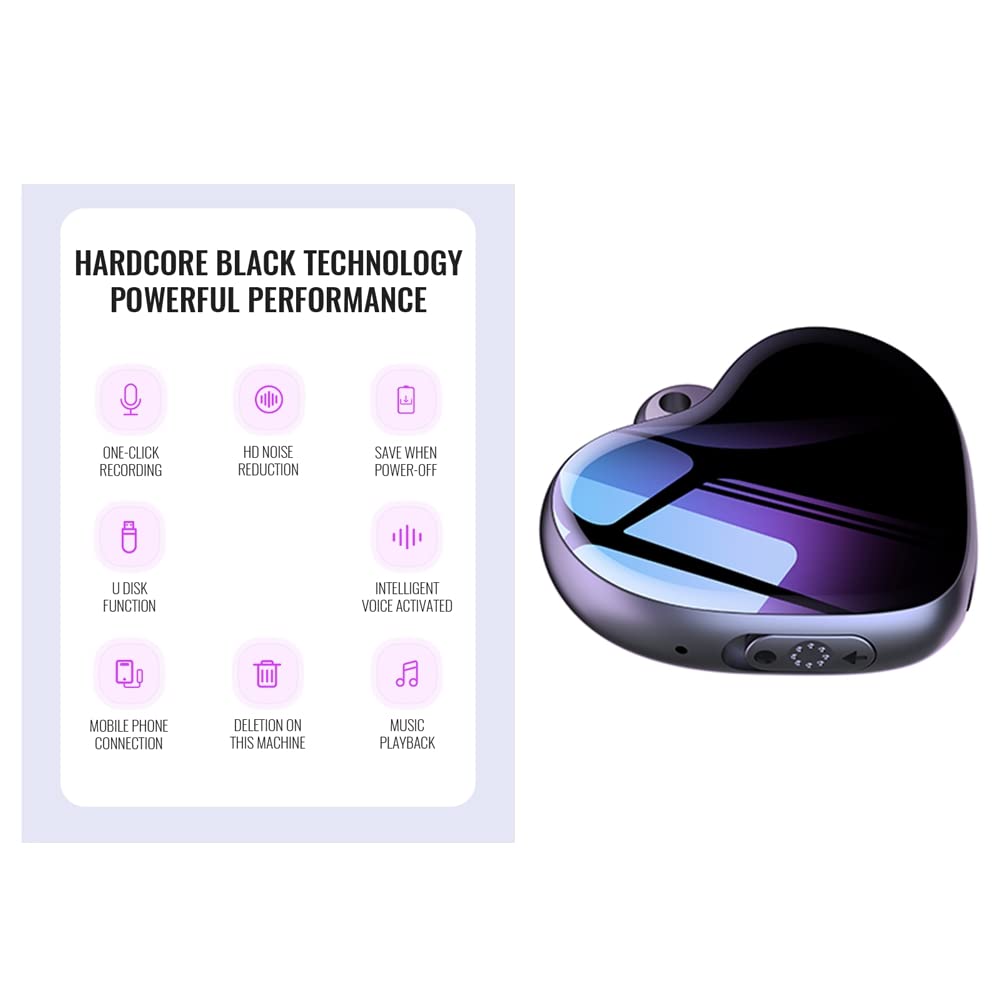 HURRISE Enregistreur Vocal Mini Multifonction Réduction De Bruit HD