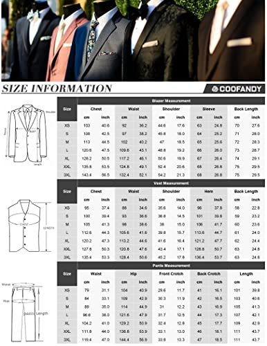 Coofandy Mens Slim Fit Suits 3 Pieces Suit Sets Two Button Suit Blazer Elegant Wedding Blazer Vests Pants (Wine Red M) #TOP2