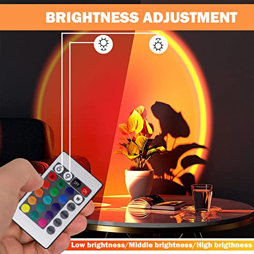 Sunset Lamp Projection,Sunset Light Projector With Remote & App Control,16 Million Colors, Music Mode, Mic Mode, Usb Charging Rgb Rainbow Night Light For Photography, Party, Bedroom, Room Decor #TOP2