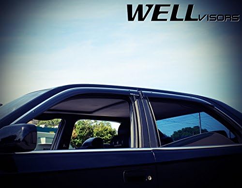 WellVisors Window Visors Wind Deflectors Compatible with Lexus 1995-2000 LS400 with Chrome Trim Rain Guards 3-847LX014