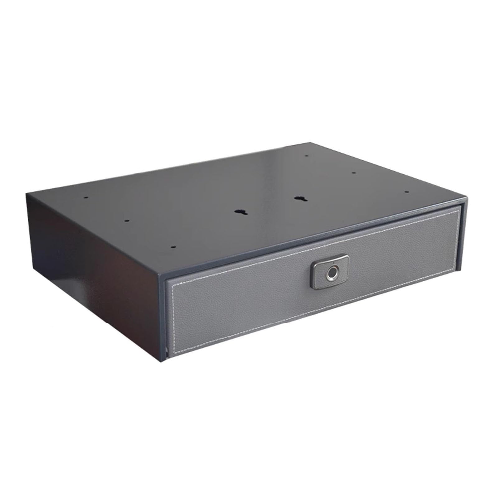 Cassaforte biometrica in Acciaio, Accesso rapido sotto la scrivania, cassaforte Intelligente per riporre Oggetti nascosti in casa, Organizer per Gioielli da Comodino - Grigio - 350 mm