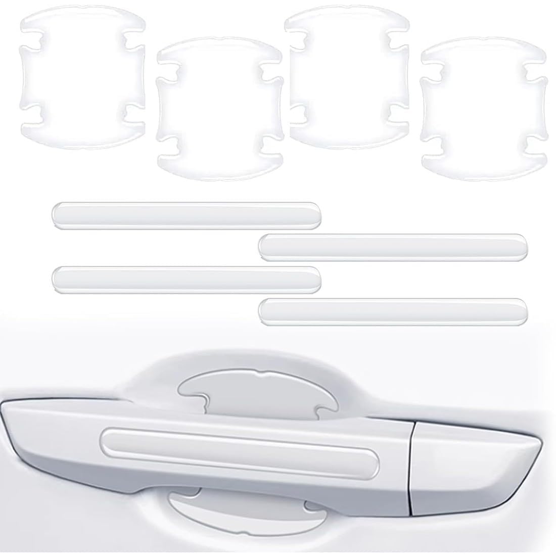 8PCS Car Door Handle Protectors for KIA Stinger 2018-2025, Clear Anti-Scratch Auto Hand Grip Paint Protection, Strong Adhesive Paint Protection